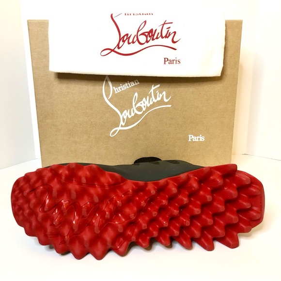 Christian Louboutin Paris - Sharky Sock Uomo Plat Black Men’s Size 12 US / 45 EU - Picture 3 of 16